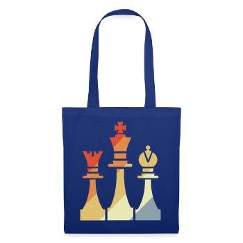 Croquis de pièces d’échecs vintage - Sac en tissu - bleu royal - Devant