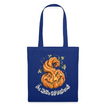 Halloween-Spiralkürbis - Stoffbeutel - Royalblau - Vorne