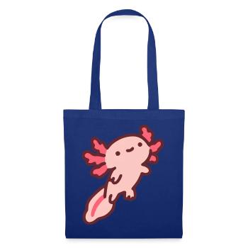 Niedlicher pinker Axolotl - Stoffbeutel - Royalblau - Vorne