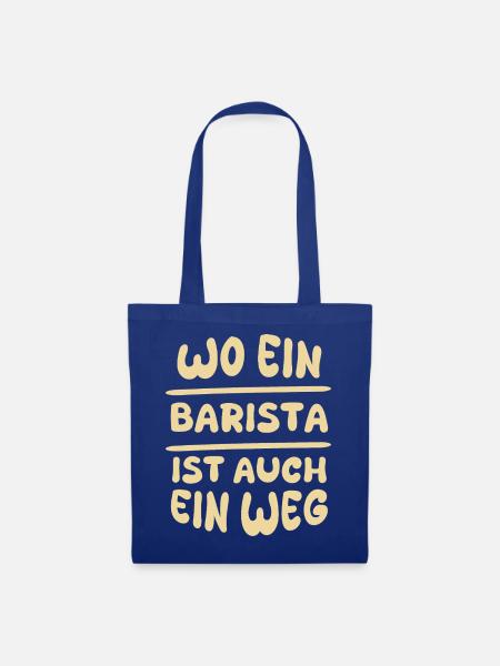 Geschenk für Barista - Stoffbeutel - Royalblau