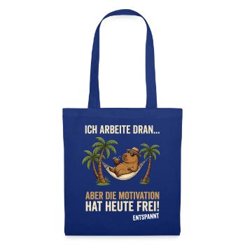 Capybara Entspannt lustiger Spruch  - Stoffbeutel - Royalblau - Vorne