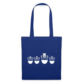 Poussin avec mortier et lunettes, promotion de cadeaux - Sac en tissu - bleu royal - Devant