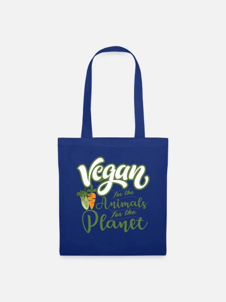 Veganer Vegetarier Tierschutz Geschenkidee - Stoffbeutel - Royalblau