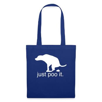 just poo it Geschenk Geschenkidee - Stoffbeutel - Royalblau - Vorne
