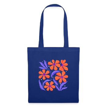 Floral Decor. Customizable - Tote Bag - royal blue - Front