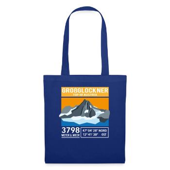 Großglockner 3798m Low Poly Berg Gipfel Österreich - Stoffbeutel - Royalblau - Vorne