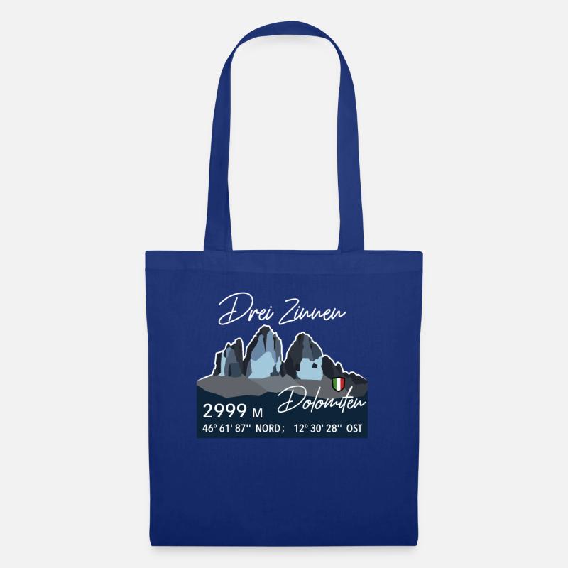 Drei Zinnen Dolomiten E5 Südtirol Retro Low Poly - Stoffbeutel - Royalblau
