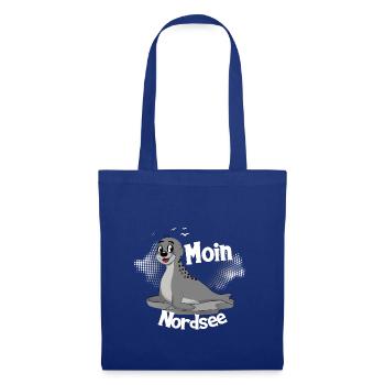 Moin Nordsee mit Seehund für Strandurlaub - Stoffbeutel - Royalblau - Vorne