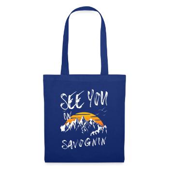 Hiking and skiing in Savognin Switzerland - Tote Bag - royal blue - Front