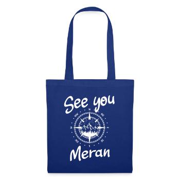 Meran Snowboarden Wandern und Ski fahren - Stoffbeutel - Royalblau - Vorne