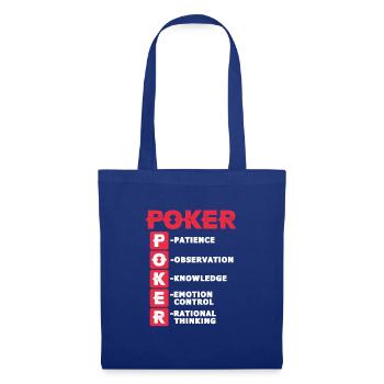 Poker PokerFace Poker All In Casino Cadeau - Sac en tissu - bleu royal - Devant