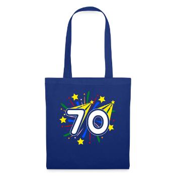 70 Jahre alt 70. Geburtstag Party Nummer 70 - Stoffbeutel - Royalblau - Vorne