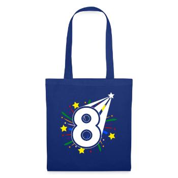 8 years old 8th birthday party number 8 - Tote Bag - royal blue - Front