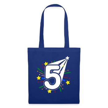 5 years old 5th birthday party number 5 - Tote Bag - royal blue - Front