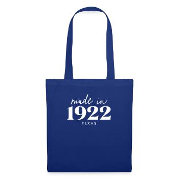 Fabriqué au Texas en 1922. jolie fête d'anniversaire - Sac en tissu - bleu royal - Devant