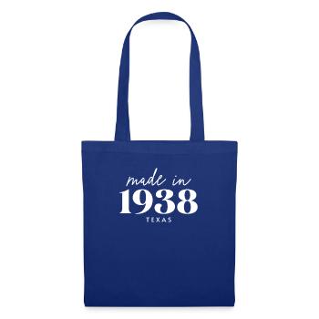Fabriqué en 1938 au Texas. Fête d’anniversaire mignonne - Sac en tissu - bleu royal - Devant
