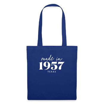 Made 1957 in Texas. Cute Birthday Party - Tote Bag - royal blue - Front
