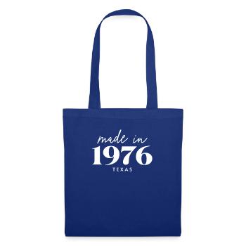 Made 1976 in Texas. Cute Birthday Party - Tote Bag - royal blue - Front