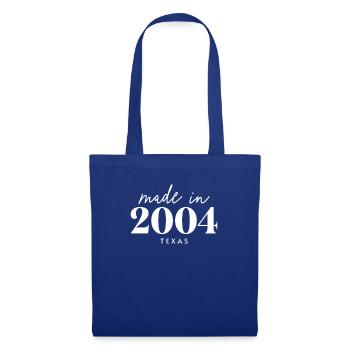 Made 2004 in Texas. Cute Birthday Party - Tote Bag - royal blue - Front