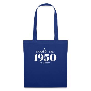 Fabriqué en 1950 en Floride. Fête d’anniversaire mignonne - Sac en tissu - bleu royal - Devant