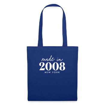 Fabriqué en 2008 à New York. Fête d’anniversaire mignonne - Sac en tissu - bleu royal - Devant