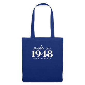 Made 1948 in Pennsylvania. Cute Birthday Party - Tote Bag - royal blue - Front