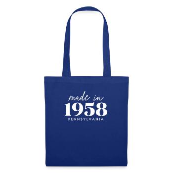 Fabriqué en 1958 en Pennsylvanie. Fête d’anniversaire mignonne - Sac en tissu - bleu royal - Devant