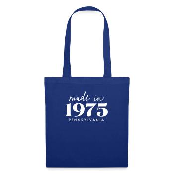 Made 1975 in Pennsylvania. Cute Birthday Party - Stoffbeutel - Royalblau - Vorne