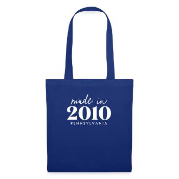 Made 2010 in Pennsylvania. Cute Birthday Party - Tote Bag - royal blue - Front