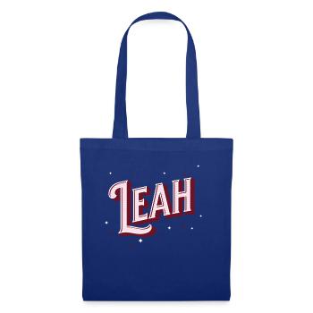 Leah Namen personalisiert - Stoffbeutel - Royalblau - Vorne