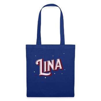 Lina Namen personalisiert - Stoffbeutel - Royalblau - Vorne