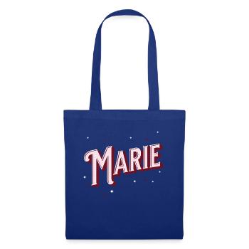 Nom Marie personnalisé - Sac en tissu - bleu royal - Devant
