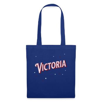 Nom Victoria personnalisé - Sac en tissu - bleu royal - Devant