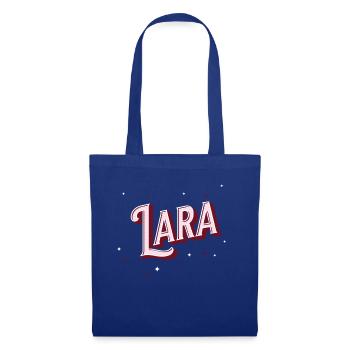 Nom Lara personnalisé - Sac en tissu - bleu royal - Devant
