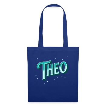 Theo Namen personalisiert - Stoffbeutel - Royalblau - Vorne