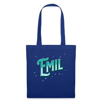 Nom Emil personnalisé - Sac en tissu - bleu royal - Devant