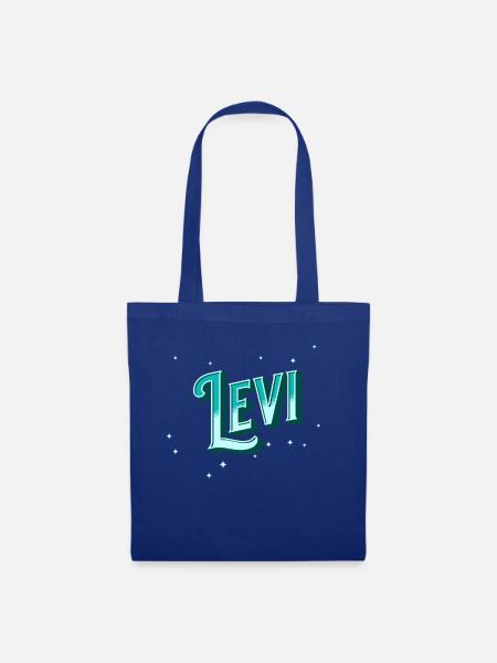 Levi Namen personalisiert - Stoffbeutel - Royalblau