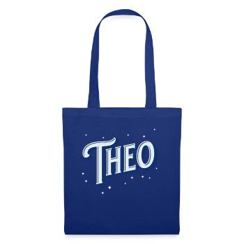 Theo Namen personalisiert - Stoffbeutel - Royalblau - Vorne