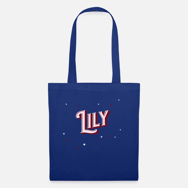 Lily Namen personalisiert - Stoffbeutel - Royalblau