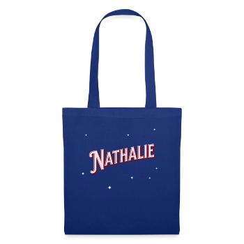 Nom Nathalie personnalisé - Sac en tissu - bleu royal - Devant