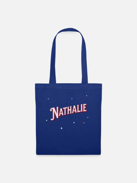 Nathalie Namen personalisiert - Stoffbeutel - Royalblau
