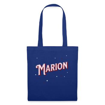 Marion noms personnalisés - Sac en tissu - bleu royal - Devant