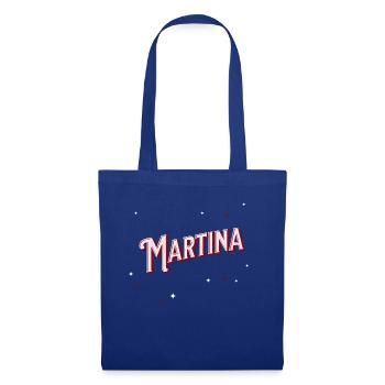 Martina Namen personalisiert - Stoffbeutel - Royalblau - Vorne