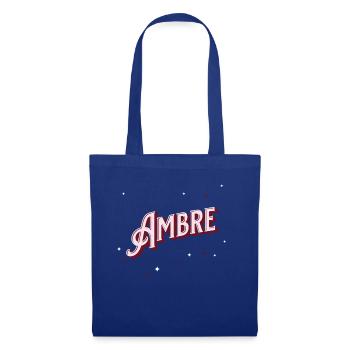 Noms Ambre personnalisés - Sac en tissu - bleu royal - Devant