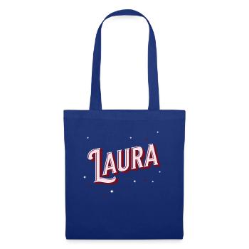Laura Namen personalisiert - Stoffbeutel - Royalblau - Vorne