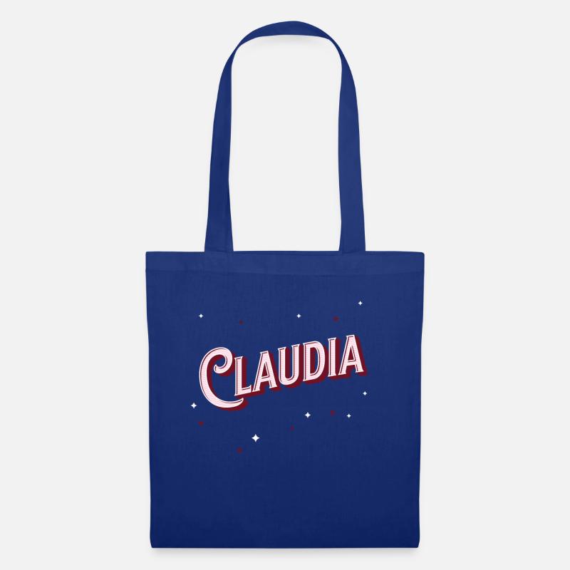 Claudia Namen personalisiert - Stoffbeutel - Royalblau