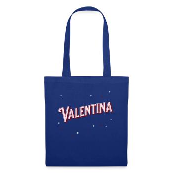 Nom Valentina personnalisé - Sac en tissu - bleu royal - Devant