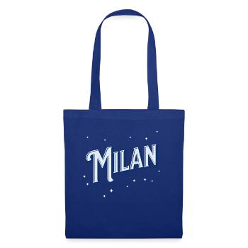 Milan Namen personalisiert - Stoffbeutel - Royalblau - Vorne