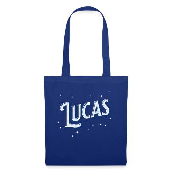 Lucas Namen personalisiert - Stoffbeutel - Royalblau - Vorne