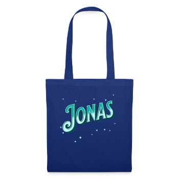 Jonas Namen personalisiert - Stoffbeutel - Royalblau - Vorne